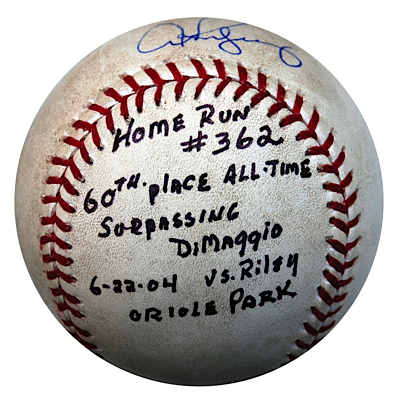 6/22/2004 Alex Rodriguez NY Yankees Game-Used & Autographed Homerun Baseball #362 (Surpassing DiMaggio) (A-Rod LOA) (JSA) (MLB)