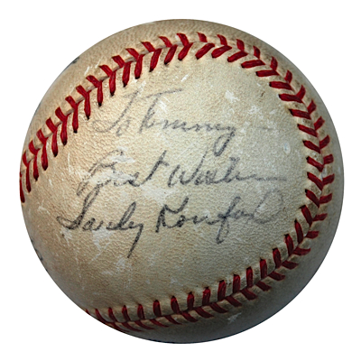 Vintage Sandy Koufax Single-Signed Baseball & 1962 Topps Autographed Card (2) (JSA)