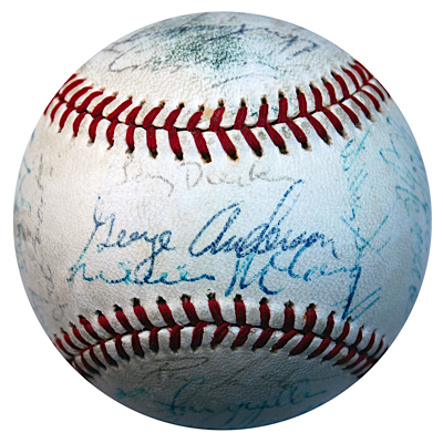 1971 NL All-Star Team Autographed Baseball with Clemente (JSA) 