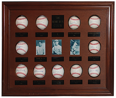 Framed 500 Home Run Club Autographed Baseballs (11) (JSA)