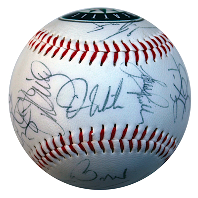2001 Seattle Mariners Team Autographed Baseball with Ichiro Rookie (JSA)