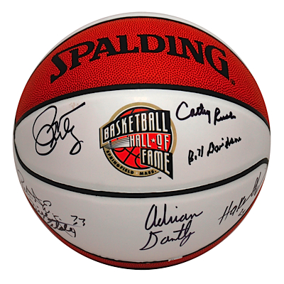 2008 Basketball Hall of Fame Induction Class Autographed Ball with Ewing (JSA) (BBHOF LOA)