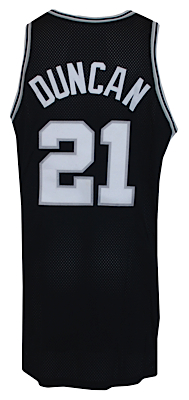 1998-1999 Tim Duncan San Antonio Spurs Game-Used Road Jersey