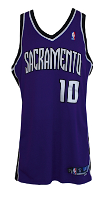 2002-2003 Mike Bibby Sacramento Kings Game-Used & Autographed Road Jersey (JSA) 