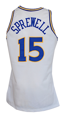 1994-1995 Latrell Spreewell Golden State Warriors Game-Used Home Jersey