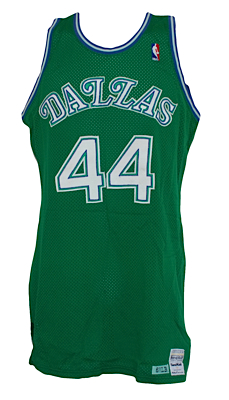 1987-1988 Sam Perkins Dallas Mavericks Game-Used Road Jersey & 1986-1987 Al Wood Dallas Mavericks Game-Used Road Uniform (3)