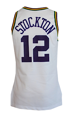 1993-1994 John Stockton Utah Jazz Game-Used Home Jersey
