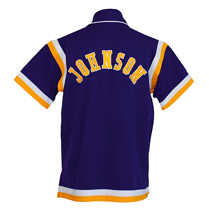 Lot Detail - 1989-1990 Magic Johnson Los Angeles Lakers Worn Warm-Up Jacket