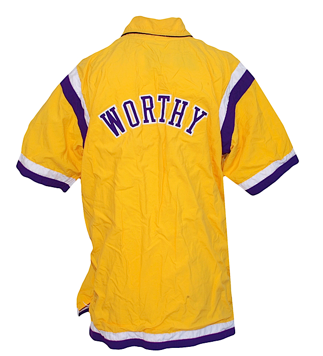 Lot Detail - 1992-1993 James Worthy LA Lakers Worn Warm-Up Jacket