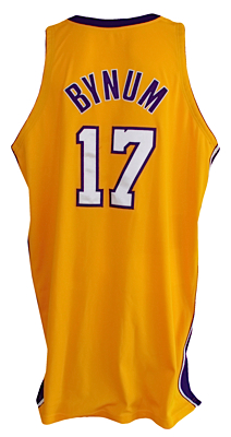 2006-2007 Andrew Bynum Los Angeles Lakers Game-Used Home Jersey