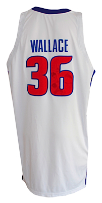 2006-2007 Rasheed Wallace Detroit Pistons Game-Used Home Jersey