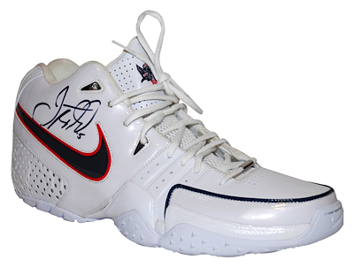 2008 Jason Kidd USA Basketball Olympic Game-Used & Autographed Gold Medal Game Sneaker (JSA)