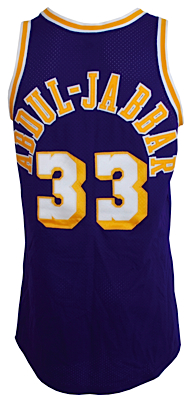 Circa 1984 Kareem Abdul-Jabbar LA Lakers Game-Used & Autographed Road Jersey (BBHOF LOA) (JSA)