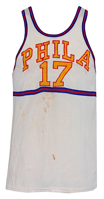 1959-1960 Joe Ruklick Philadelphia Warriors Game-Used Home Jersey (MEARS LOA)