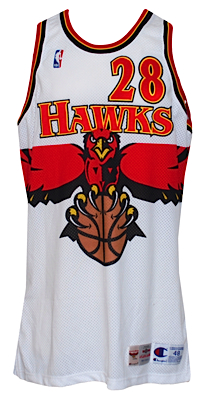 1995-1996 Ira Newbill Atlanta Hawks Game-Used Home Uniform (2)