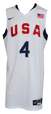 2008 Carlos Boozer USA Summer Olympics Game-Used Home Jersey (Olympic Gold Medal)