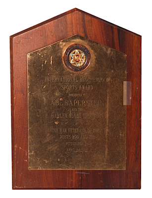 4/24/1960 Abe Saperstein Globetrotters Jewish War Veterans Award