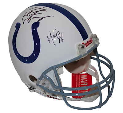 Peyton Manning & Marvin Harrison Autographed Authentic Helmet (JSA)