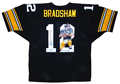 Terry Bradshaw Pittsburgh Steelers LE Autographed & Hand Painted Road Jersey (JSA)
