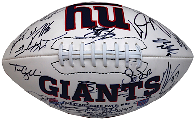 2007-2008 NY Giants Team Autographed Football (JSA)