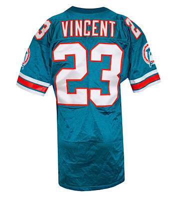 1995 Troy Vincent Miami Dolphins Game-Used Home Jersey