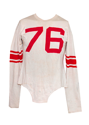 Mid 1950s NY Giants Game-Used Road Durene Jersey Attributed to Rosie Grier (Team Repairs)