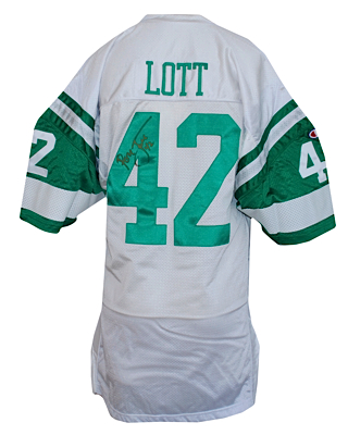 1993 Ronnie Lott NY Jets Game-Used & Autographed Road Jersey (JSA)