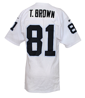 2000 Tim Brown Oakland Raiders Game-Used & Autographed Road Jersey (JSA)