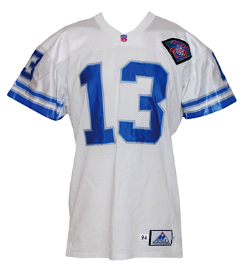 1994 Gino Torretta Detroit Lions Game-Used Road Jersey