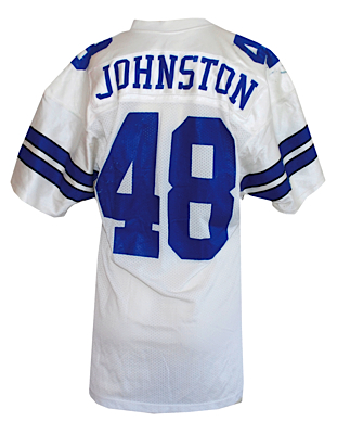 Circa 1989 Daryl "Moose" Johnston Rookie Era Dallas Cowboys Game-Used Home Jersey (Team Documentation) (Team Repairs)