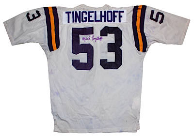 Early 1970s Mick Tingelhoff Minnesota Vikings Game-Used & Autographed Road Jersey (Team Repairs) (JSA)