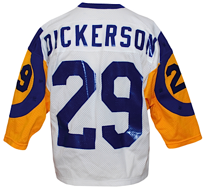 Mid 1980s Eric Dickerson LA Rams Game-Used Road Jersey (Team Repairs)