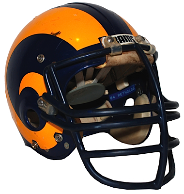 Late 1970s Jack "Hacksaw" Reynolds LA Rams Game-Used Suspension Helmet