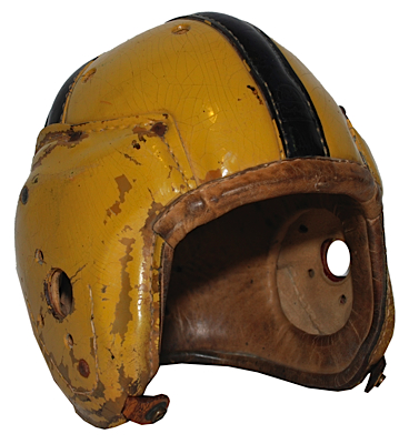 Mid 1950s Thomas Cunningham Notre Dame Game-Used Leather Helmet
