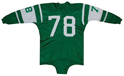 Mid 1960s Jim Harris NY Jets Game-Used Home Durene Jersey with 1971 Vern Studdard Worn Practice Jersey (2)