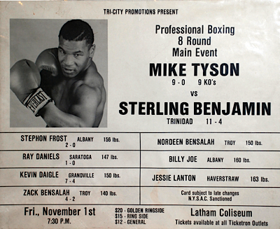 11/1/1985 Original Mike Tyson Fight Promo Advertisement