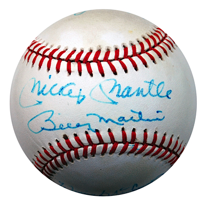 Mickey Mantle, Billy Martin & Others Autographed Baseball from the Personal Collection of Johnny Blanchard (JSA)