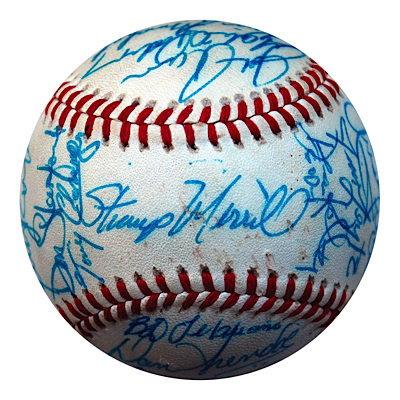 1988 Yankees Minor League Team Autographed Baseball with Jim Leyritz (JSA)