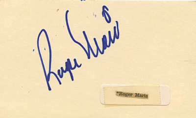 Roger Maris Autographed Cut (JSA)