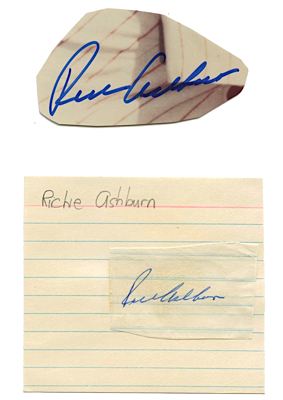 Lot of Richie Ashburn Autographed Cuts (2) (JSA)