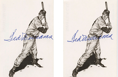 Lot of Ted Williams Autographed Postcards (2) (JSA)