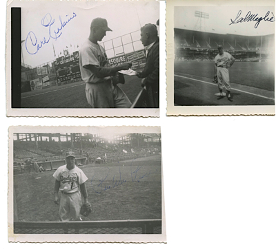 Lot of Brooklyn Dodgers Autographed Original Photographs with Koufax & Drysdale (13) (JSA)