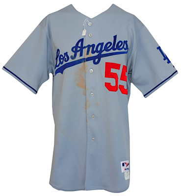 2007 Russell Martin Los Angeles Dodgers Game-Used Road Jersey (Dodgers-Steiner LOA) 