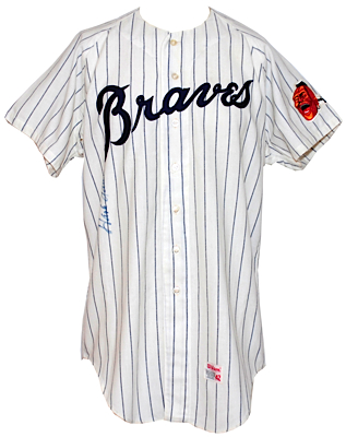 1971 Hank Aaron Atlanta Braves Game-Used & Autographed Home Flannel Jersey (JSA)