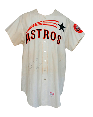 1970 John Edwards Houston Astros Game-Used & Autographed Home Flannel Jersey (JSA) 