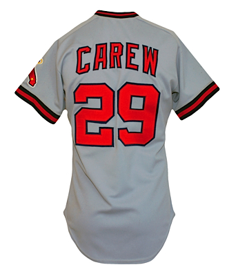 Circa 1983 Rod Carew California Angels Game-Used Road Jersey