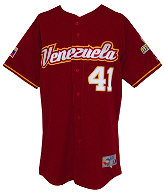 2006 Victor Martinez Venezuela World Baseball Classic Game-Used Alternate Jersey 