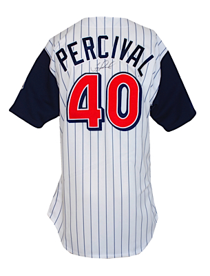 1999 Troy Percival California Angels Game-Used & Autographed All-Star Home Jersey (JSA) (B.A.T. LOA) 