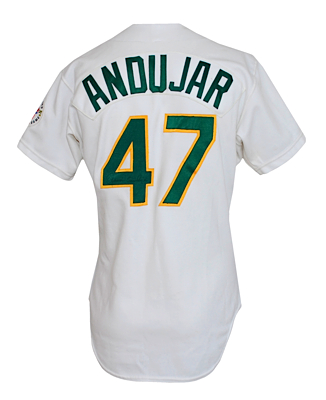 1987 Joaquin Andujar Oakland Athletics Game-Used & Autographed Home Jersey (JSA) 