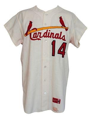 1967 #14 St. Louis Cardinals Game-Used Home Jersey (Retired Number) 